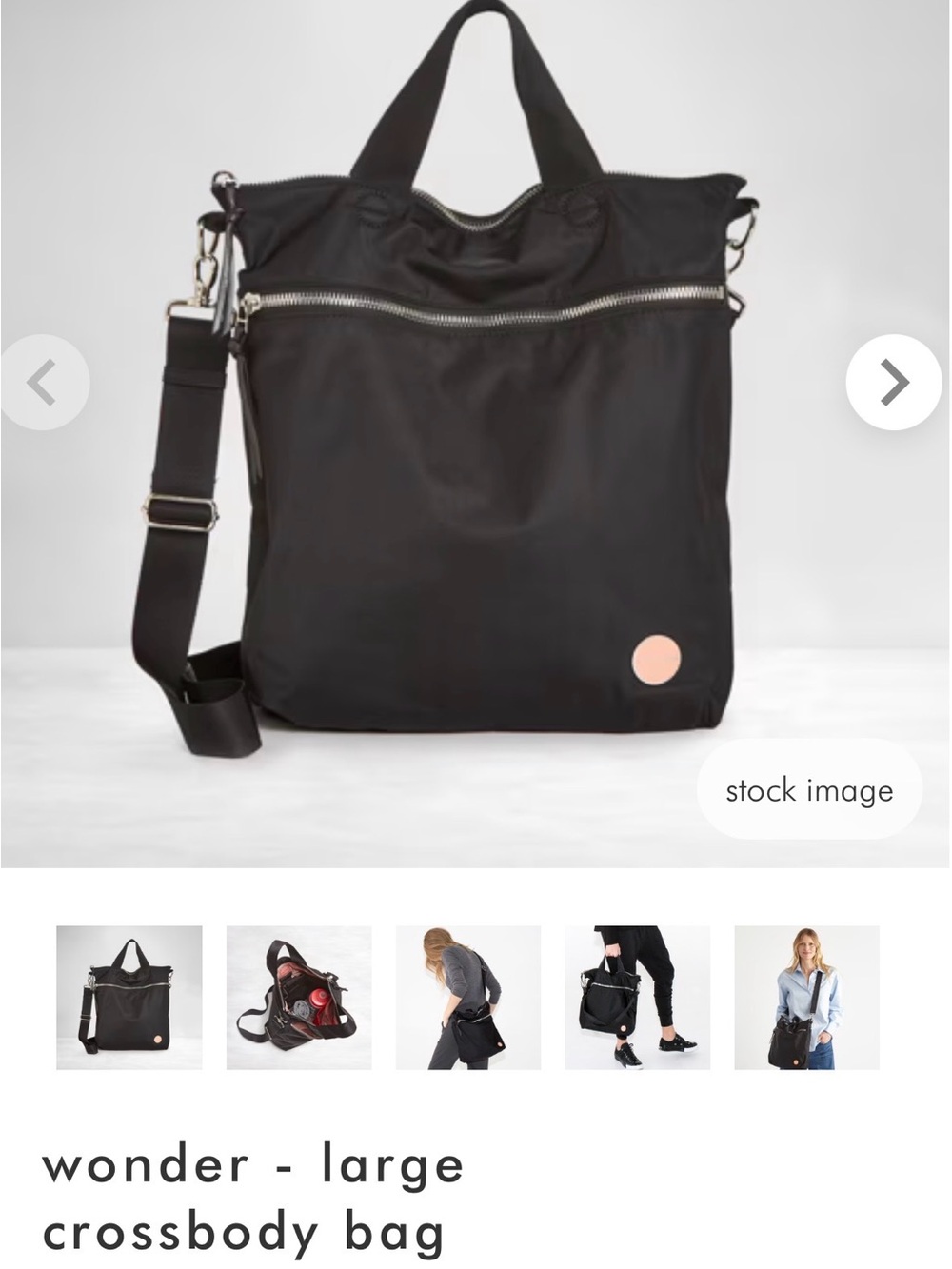 ShortyLOVE Wonder Large Crossbody Bag in Black - Like New, has detachable strap